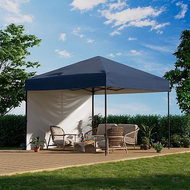 10x10 Pop Up Canopy, 1 Sidewall, UPF 50+, Waterproof, Roller Bag