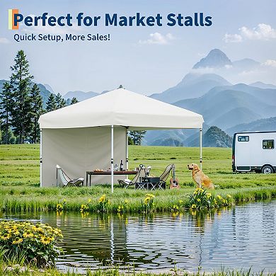 Pop Up Canopy Tent Heavy Duty Outdoor Gazebo with One Person Setup Adjustable Height