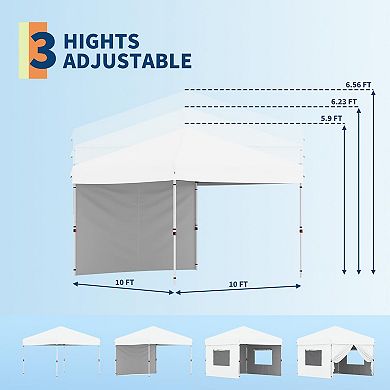 Pop Up Canopy Tent Heavy Duty Outdoor Gazebo with One Person Setup Adjustable Height