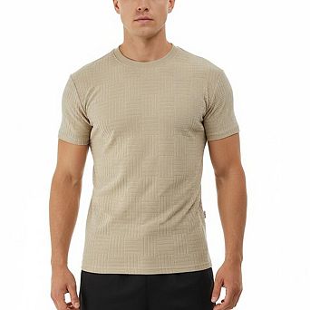 Men’s Breathable Jacquard Polo Shirt Short Sleeve Casual Athletic Tee