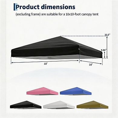 10x10ft Canopy Replacement Top with Silver Coated, Waterproof &UV Protection Cover for Outdoor Patio