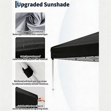 10x10ft Canopy Replacement Top with Silver Coated, Waterproof &UV Protection Cover for Outdoor Patio