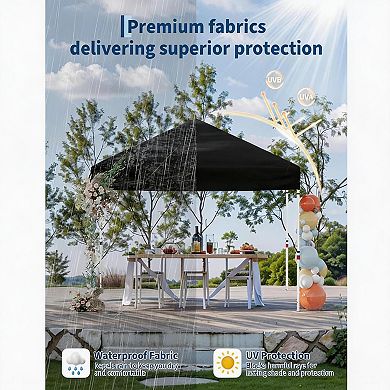 10x10ft Canopy Replacement Top with Silver Coated, Waterproof &UV Protection Cover for Outdoor Patio