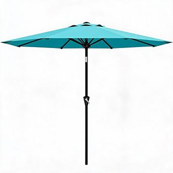 10FT Outdoor Patio Umbrella with Push Button Tilt & Crank, UV Resistant for Deck, Pool, Garden