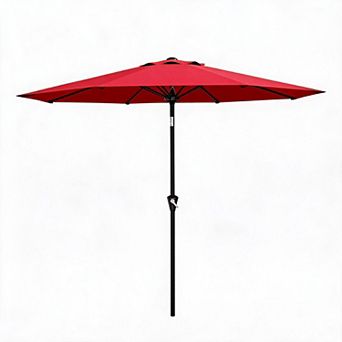 10FT Outdoor Patio Umbrella with Push Button Tilt & Crank, UV Resistant for Deck, Pool, Garden