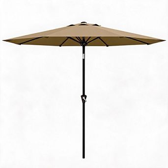10FT Outdoor Patio Umbrella with Push Button Tilt & Crank, UV Resistant for Deck, Pool, Garden