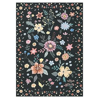 Foldable Washable Pearl Velvet Area Rug, Modern Printed Back Carpet