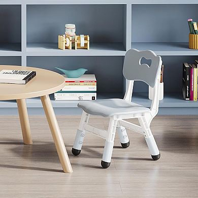 Kids Chair, 3-Level Height Adjustable Plastic Chair, 2-Pack Toddler Chairs, Classroom