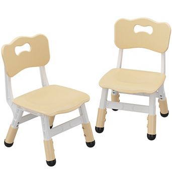 Kids Chair, 3-Level Height Adjustable Plastic Chair, 2-Pack Toddler Chairs, Classroom