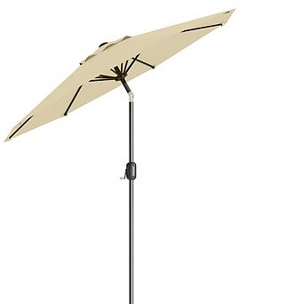 9FT Outdoor Patio Umbrella, 8-Rib Market Umbrella with Crank Handle And Tilt