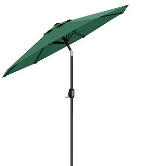 9FT Outdoor Patio Umbrella, 8-Rib Market Umbrella with Crank Handle And Tilt