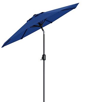 9FT Outdoor Patio Umbrella, 8-Rib Market Umbrella with Crank Handle And Tilt