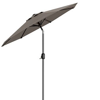 9FT Outdoor Patio Umbrella, 8-Rib Market Umbrella with Crank Handle And Tilt