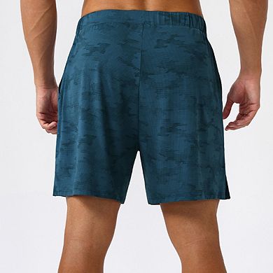 Men’s Cooling Print Athletic Shorts Stretch Quick Dry Running Shorts