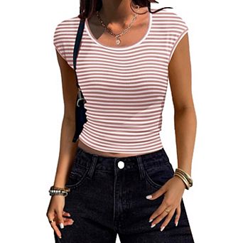 Zeagoo Women Casual Tank Tops Trendy Short Sleeve Blouses Daily Business Summer Outfits