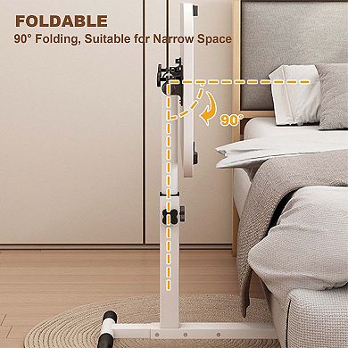 Desk with Wheels, Tilting Height Adjustable Workstation for Bed, Couch, Home Office or Hospital