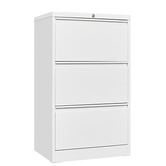 3 Drawers Lateral File Cabinet with Lock, Metal Filing Cabinet with Card Holder for Home Office
