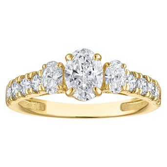 NaturaLux™ 10k Gold 1 1/2 Carat T.W. Lab-Grown Diamond Oval Engagement Ring