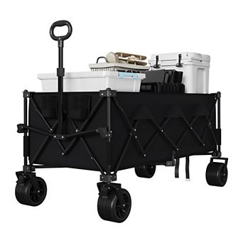 52" Heavy Duty Collapsible Wagon for Beach & Camping , 460lbs Capacity , All-Terrain Wheels