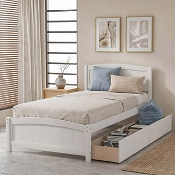 Sailvan Twin size Platform Bed with Two Drawers