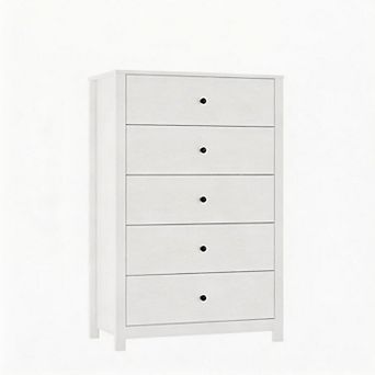 5 Drawer Wooden Dresser for Bedroom, Modern Storage Chest of Drawers for Living Room, Hallway