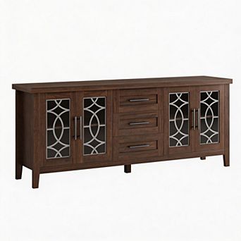 TV Stand with 3 Drawer, Rustic Entertainment Center, Television Stands for Living Room Bedroom