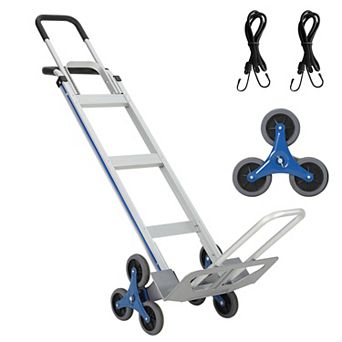 Heavy-Duty 2-in-1 Aluminum Stair Climbing Hand Truck ,600 lbs Capacity, 6-Wheel Collapsible Trolley