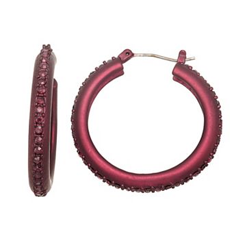 Simply Vera Vera Wang Gold-Tone Click It Stone Hoop Earrings