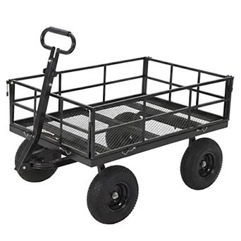 1200 LBS Heavy Duty Steel Garden Cart Outdoor Wagon ,Ideal for Yard, Lawn, Farm