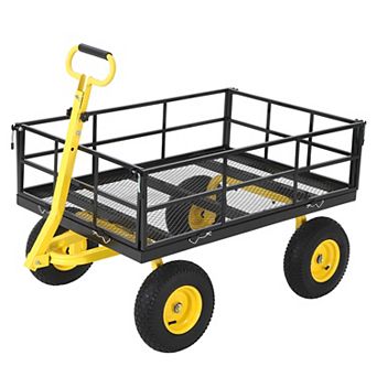 1200 LBS Heavy Duty Steel Garden Cart Outdoor Wagon ,Ideal for Yard, Lawn, Farm