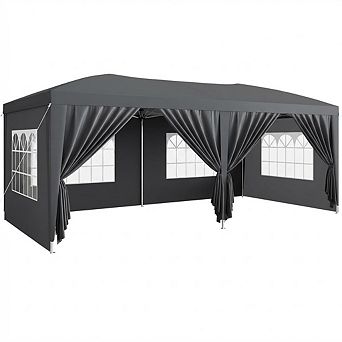 10x20 Pop Up Canopy with 6 Sidewalls, 3 Heights, for Patio & Events