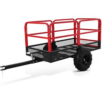 Heavy Duty Steel Garden Utility Cart , Dump Wagon,1500 lbs Capacity ,22 Cu.Ft Trailer ,2 Wheels