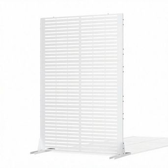 Metal Outdoor Privacy Screen for Patio Balcony Garden, Modern Freestanding Divider Screen