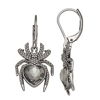 Simply Vera Vera Wang Jet Tone Leverback Spider Drop Earrings