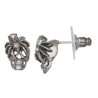 Simply Vera Vera Wang Jet Tone Skull Stud Earrings