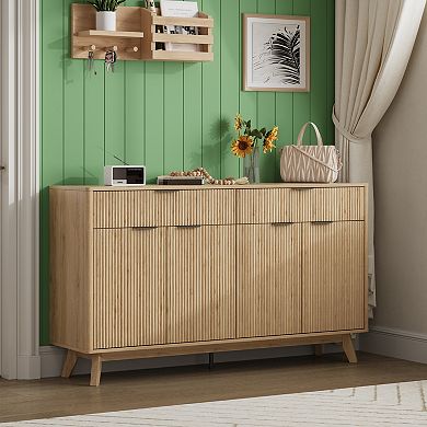 Buffet Sideboard Cabinet with 2 Drawers, Adjustable Shelves, Storage Console for Dining Room