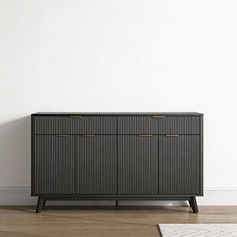Buffet Sideboard Cabinet with 2 Drawers, Adjustable Shelves, Storage Console for Dining Room