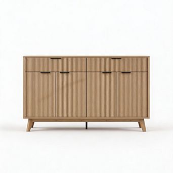 Buffet Sideboard Cabinet with 2 Drawers, Adjustable Shelves, Storage Console for Dining Room