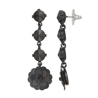 Simply Vera Vera Wang Alloy Jet Polished Post Earring Set