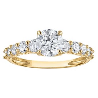 NaturaLux™ 10k Gold 2 Carat T.W. Lab-Grown Diamond Round Engagement Ring