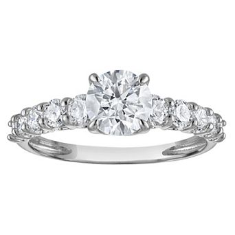 NaturaLux™ 10k Gold 2 Carat T.W. Lab-Grown Diamond Round Engagement Ring