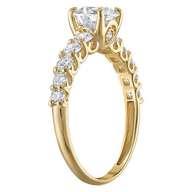 NaturaLux™ 10k Gold 2 Carat T.W. Lab-Grown Diamond Round Engagement Ring