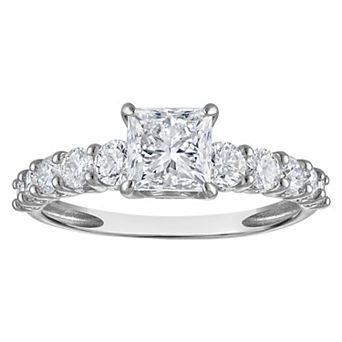 NaturaLux™ 10k Gold 2 Carat T.W. Lab-Grown Diamond Princess Cut Engagement Ring