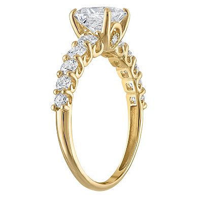 NaturaLux™ 10k Gold 2 Carat T.W. Lab-Grown Diamond Princess Cut Engagement Ring