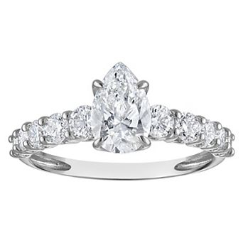 NaturaLux™ 10k Gold 2 Carat T.W. Lab-Grown Diamond Pear Engagement Ring