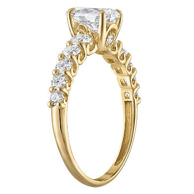 NaturaLux™ 10k Gold 2 Carat T.W. Lab-Grown Diamond Pear Engagement Ring