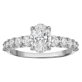 NaturaLux™ 10k Gold 2 Carat T.W. Lab-Grown Diamond Oval Engagement Ring