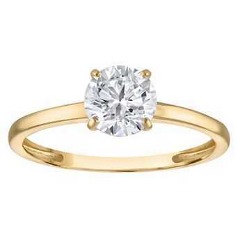 NaturaLux™ 10k Gold 1 Carat T.W. Lab-Grown Diamond Round Solitaire Ring