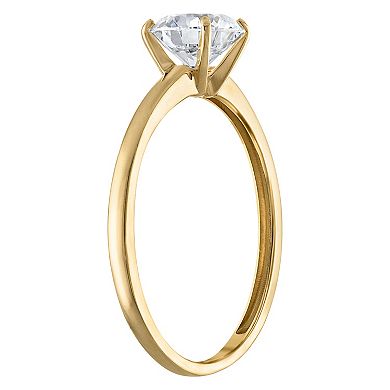 NaturaLux™ 10k Gold 1 Carat T.W. Lab-Grown Diamond Round Solitaire Ring