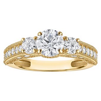 NaturaLux™ 10k Gold 2 Carat T.W. Lab-Grown Diamond Engagement Ring